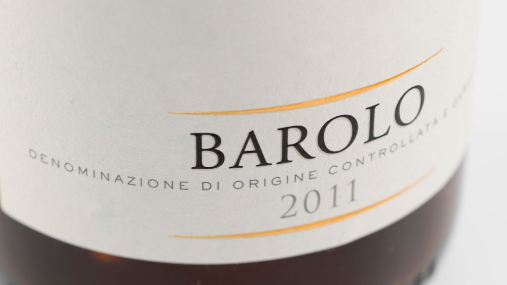 etichetta di vino barolo