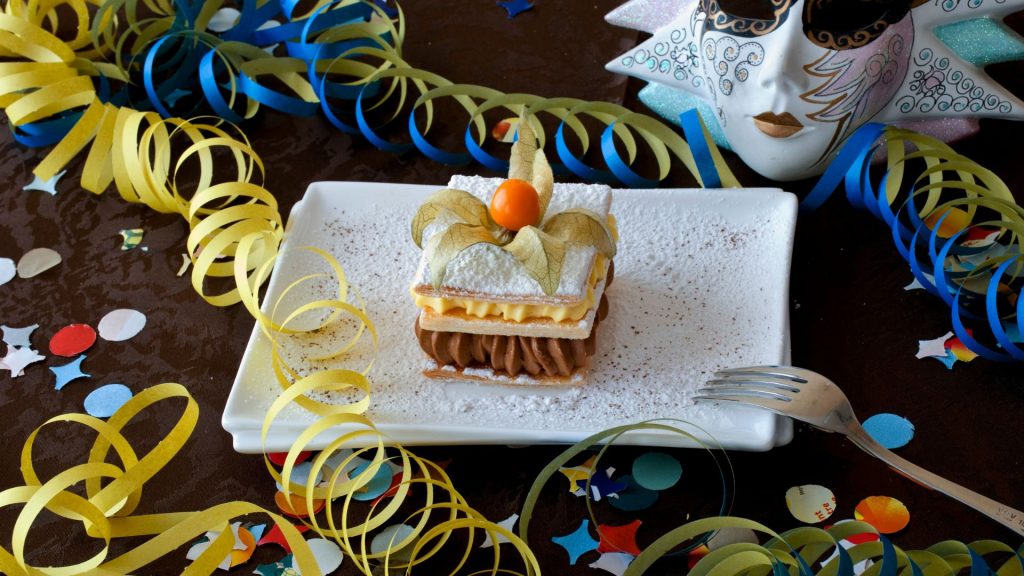 dolci di carnevale e vino