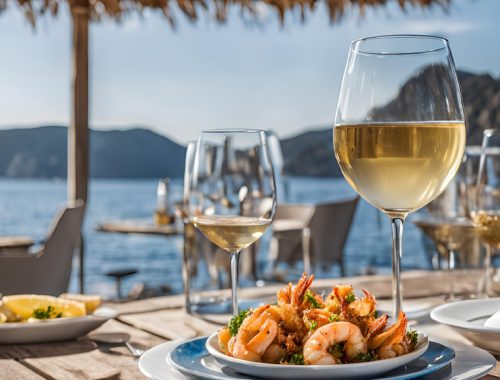 Fritto misto di pesce con vista mare