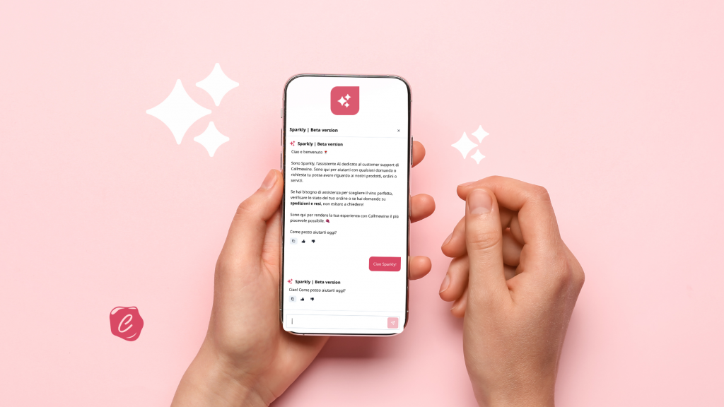 L'interfaccia di Sparkly, il personal sommelier virtuale di Callmewine